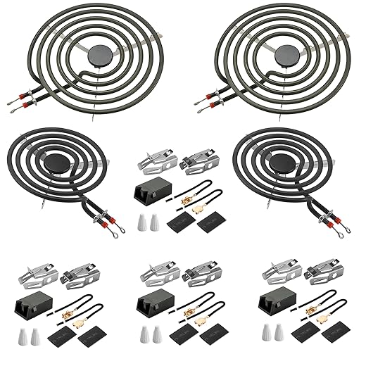 MP22YA Electric Range Burner Element Unit Set with 330031 Range Burner Receptacle Kit Fit for Ken-more Whirl-pool Frigi-daire May-tag Ranges/Stoves by Fetechmate