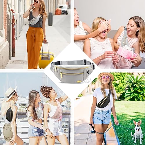 Miniatura 16 de Entchin Riñonera para mujeres y hombres, bolsa cruzada con 4 bolsillos con cremallera, bolsa de cintura ajustable, uno de los regalos esenciales
