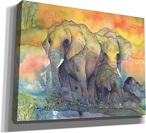 Miniatura 10 de Epic Graffiti 'Elephants Crop' por Chris Paschke, lienzo para pared, 54 x 40 pulgadas
