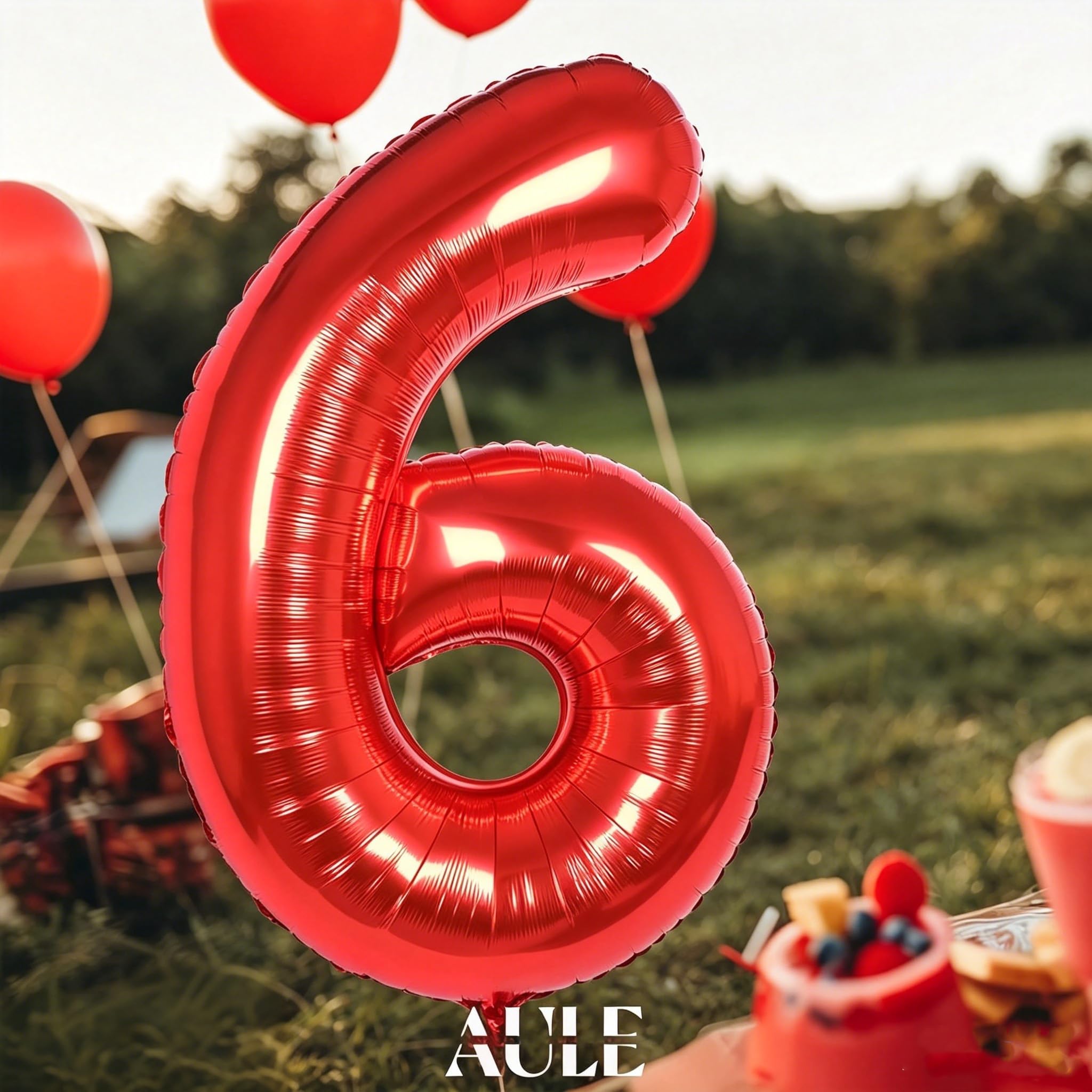 Palloncino Numero 6 Compleanno Rosso: Grande 101 cm Elio Palloncini Rossi Compleanno 6 Anni Mylar Foil Numeri Gigante Bimba Bambina Giganti per Festa di Baby Shower Anniversario Decorazioni