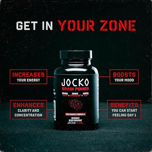 Miniatura 6 de Jocko Fuel Brain Power - Suplementos dietéticos nootrópicos para la memoria y la concentración con L teanina, L carnitina, energía y suplemento de