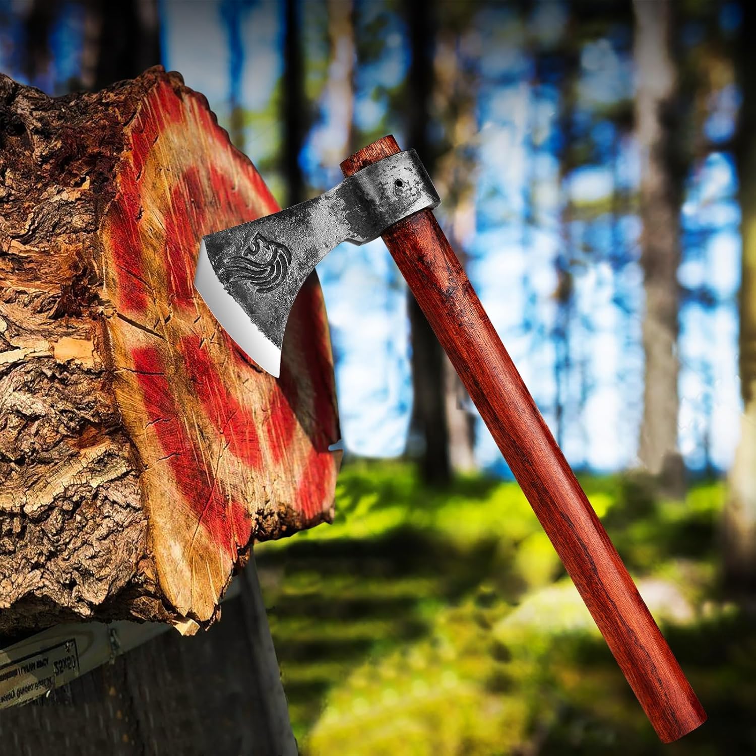 NEDFOSS Vikings Throwing Axes, 2 Pack of 16 Inches Throwing Axe Set with 1065 High Carbon Steel & Wooden Handle. Perfect for Axe Throwing Game, Recreation & Competition, Great Gift for Men（2pcs）
