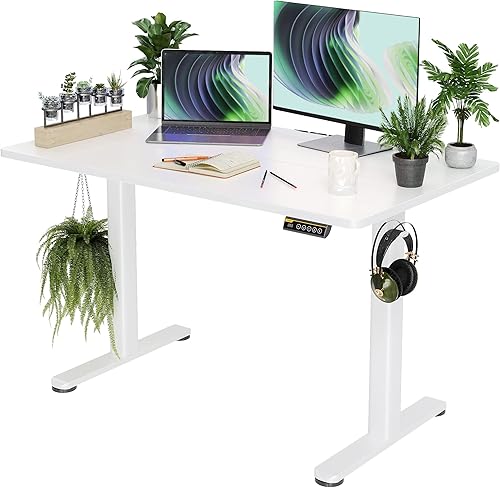 Miniatura 27 de Claiks Escritorio Eléctrico de Pie, Escritorio Ajustable de Altura para Pararse, Escritorio de Oficina en Casa de 48x24 Pulgadas con Tablero