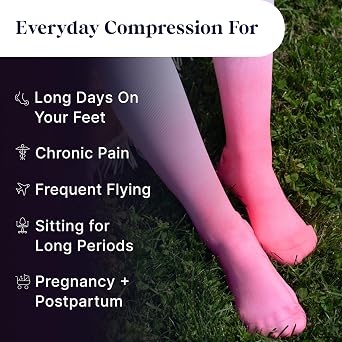 Comrad Nylon Knee High Socks - 15-20mmHg Graduated Compression Socks - Soft & Breathable Support Unisex Socks