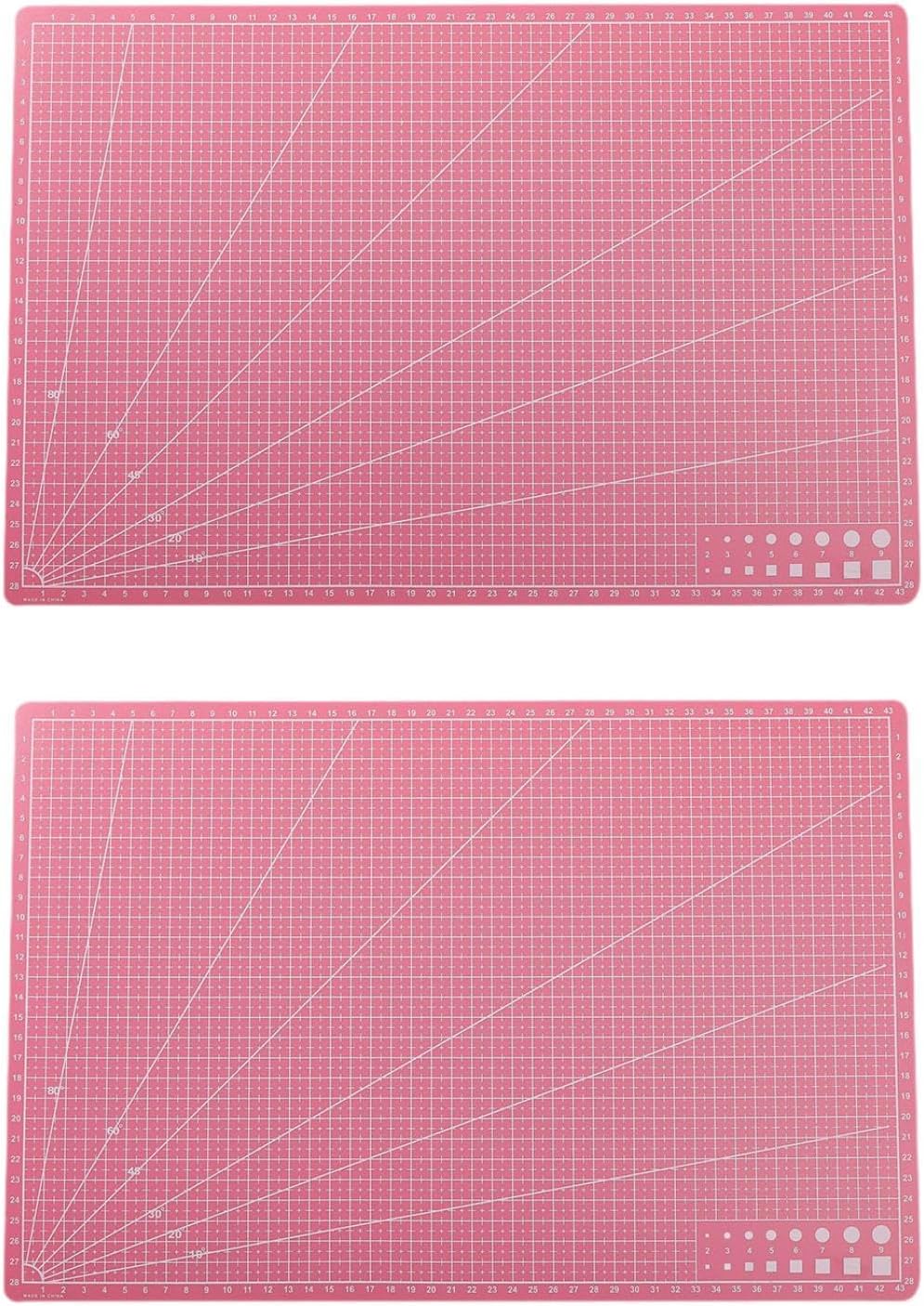 2Pcs Cutting Mats Cutting Pads Cut Boards for Leather Models DIY Art Project Pink