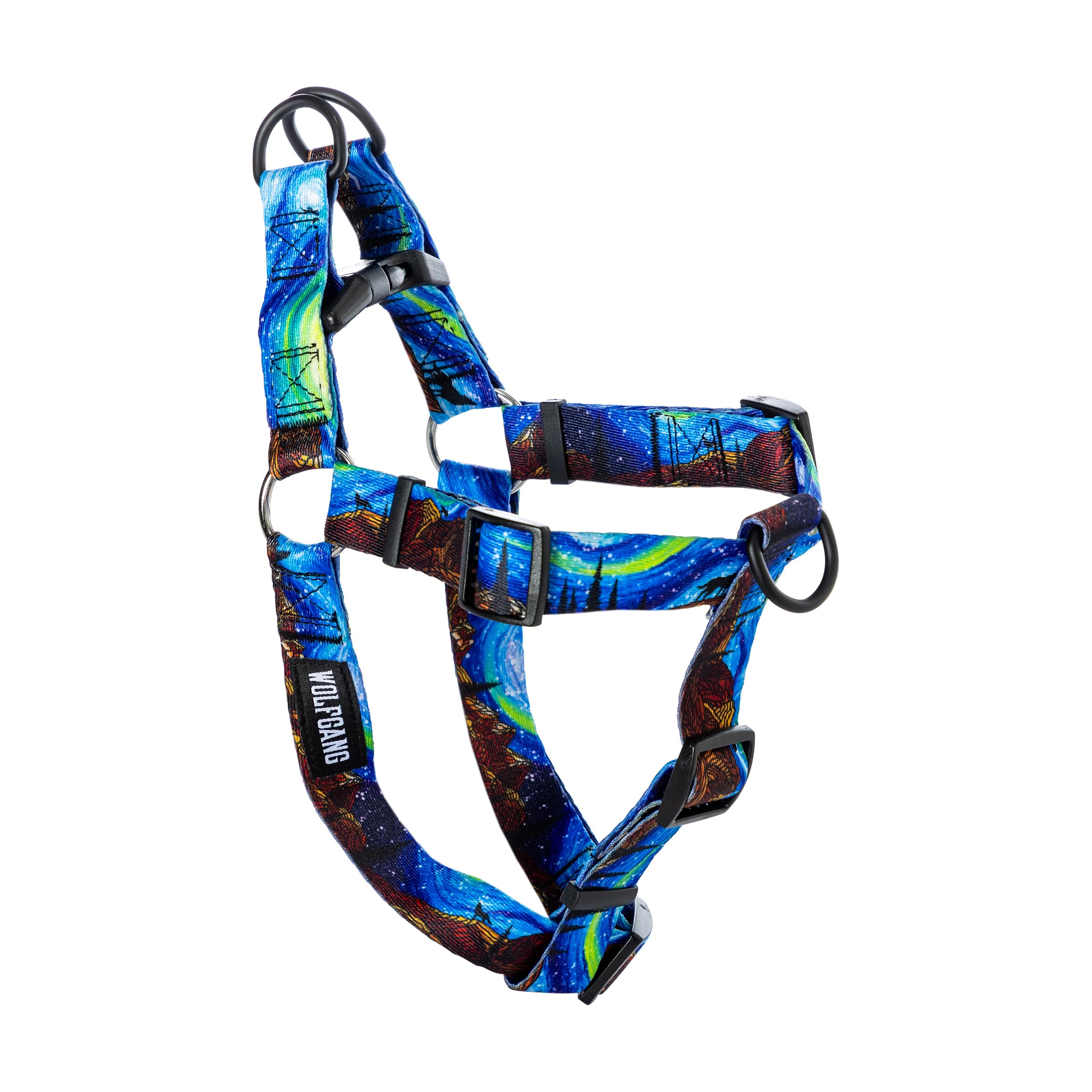 Wolfgang Heavy Duty Adjustable Dog Harness, Pull-Tested for Walking & Training, StarryWolf Print, X-Large