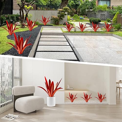 Miniatura 6 de Agave de metal grueso resistente al viento, arte de jardín de agave, planta de metal, escultura de jardín de campo, decoración al aire libre, planta