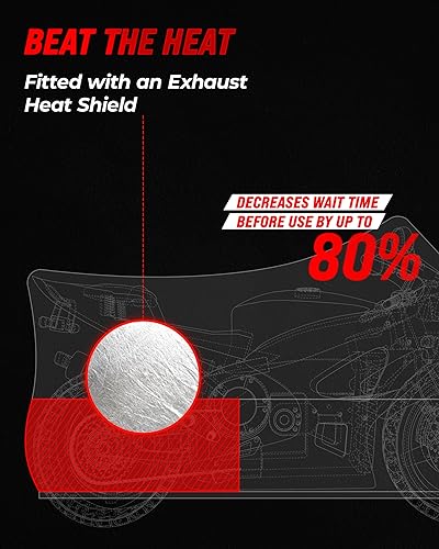 Vista 15 de Cubierta de protección para motocicleta de la marca Badass Motogear, con rayas reflectantes de seguridad nocturnas, escudos de calor, con badass