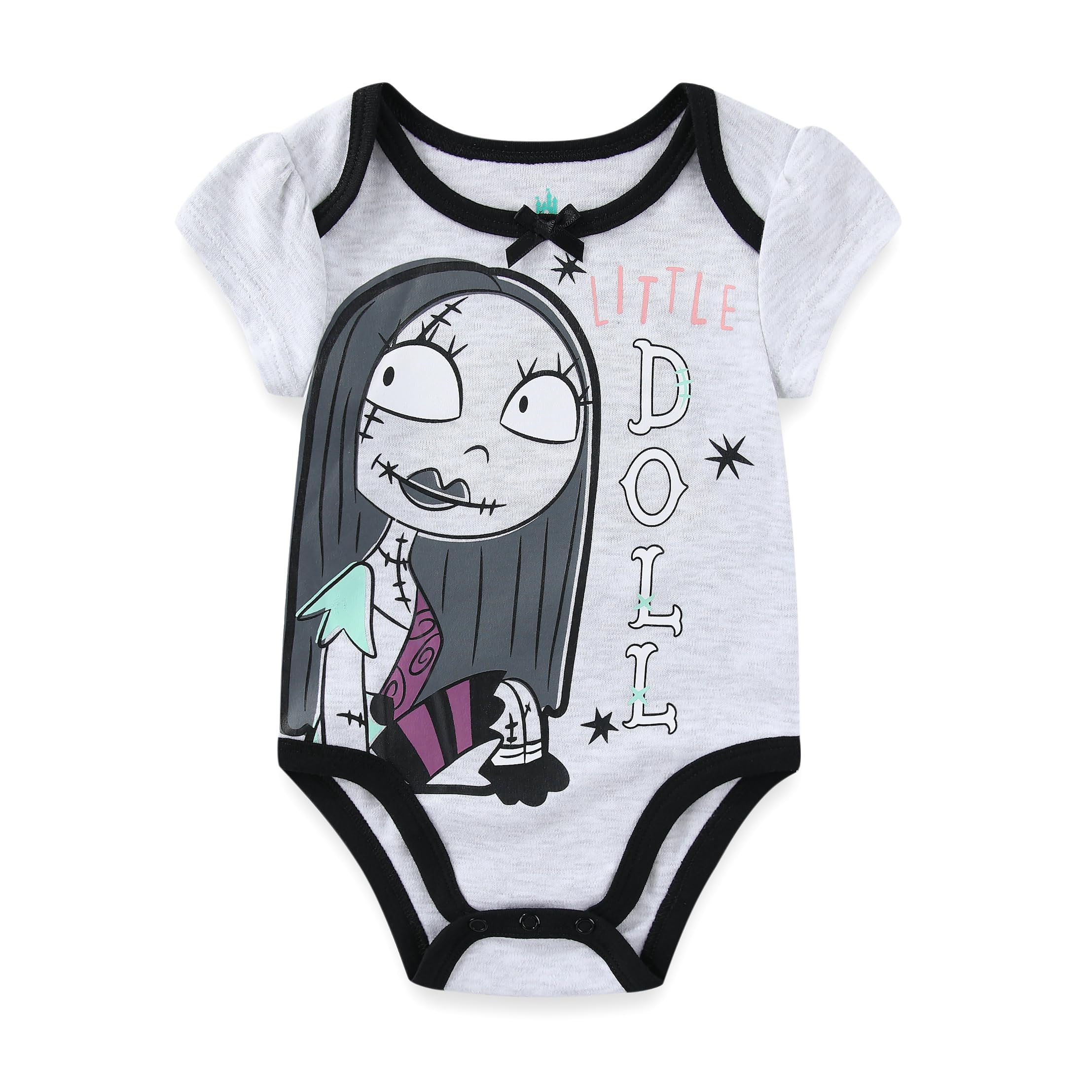Disney Nightmare Before Christmas Sally and Jack Neugeborene Baby Strampler 3er Pack Lila Grau Schwarz