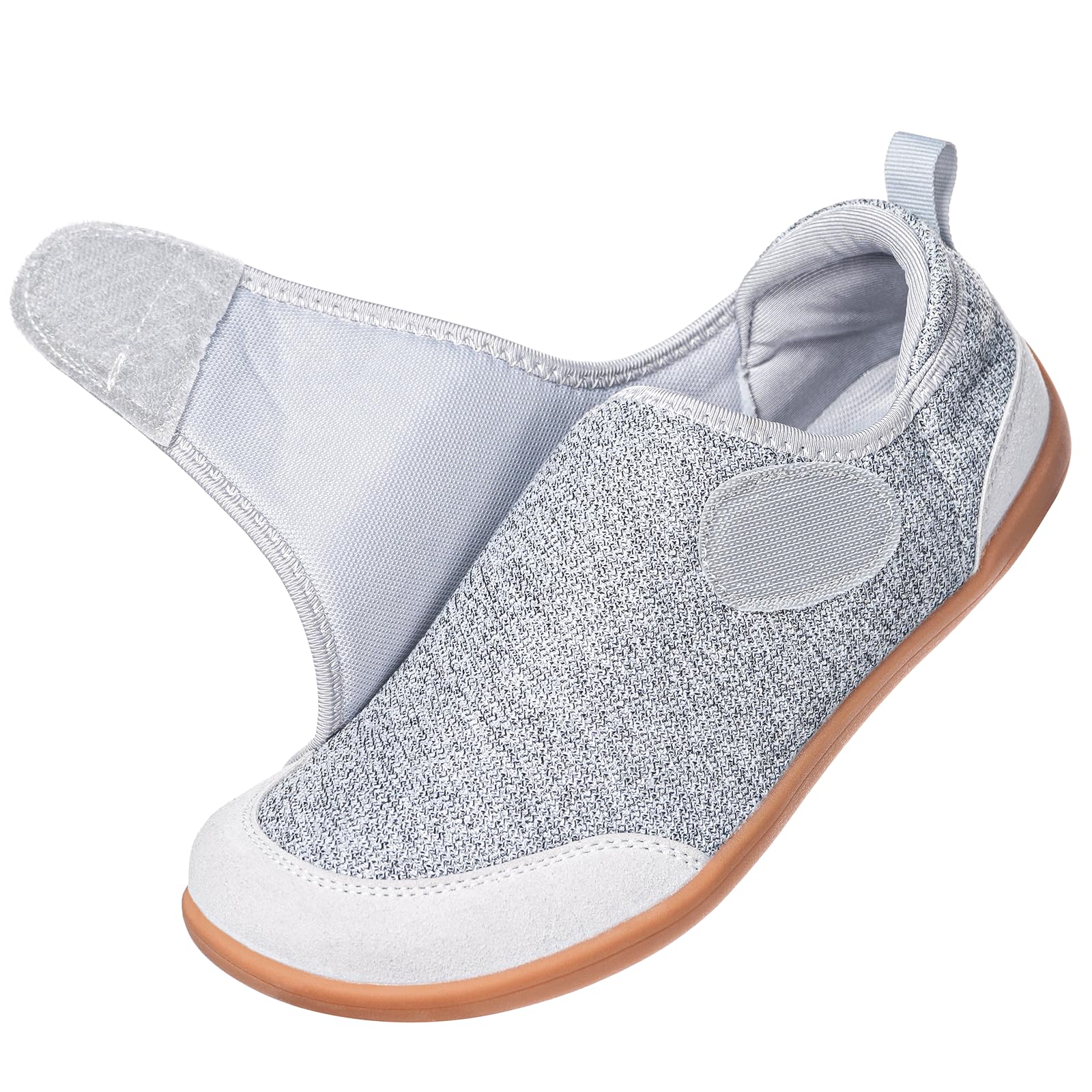 Sisttke Hausschuhe Herren Damen Klettverschuß Verstellbare Atmungsaktiv rutschfest Freizeitschuhe Bequeme Leichte Walkingschuhe Slippers Indoor Outdoor für Senioren