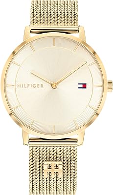 Tommy Hilfiger Montre Analogique à Quartz pour Femme avec Bracelet Milanais en Acier Inoxydable - Disponible en Argent, Or, Or Rose ou Bleu Marine