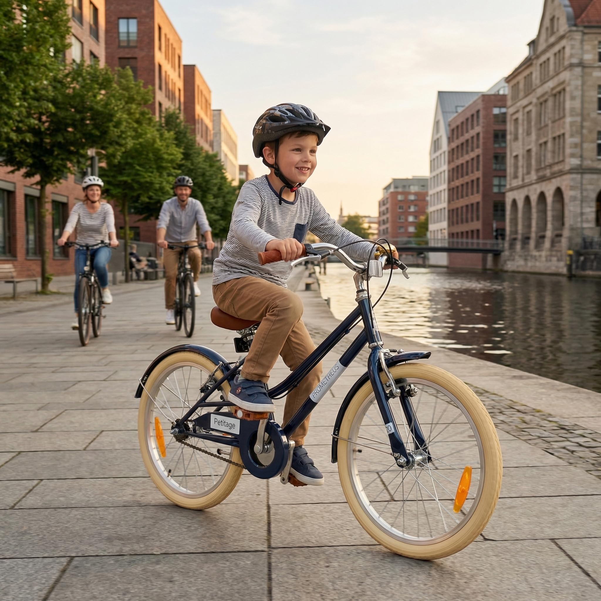 PROMETHEUS BICYCLES Vélo rétro pour enfant 20" unisex bleu | Vélo 20" pour enfants à partir de 6 ans