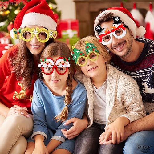 Miniatura 6 de KatchOn, Gafas de Navidad con purpurina para niños, 12 piezas, anteojos de Navidad para adultos, recuerdos de fiesta de Navidad, gafas de sol de