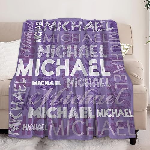 Miniatura 7 de Manta personalizada con nombre, manta personalizada con nombre para adultos, niños y bebés, manta de franela suave, regalo para hombres y mujeres,