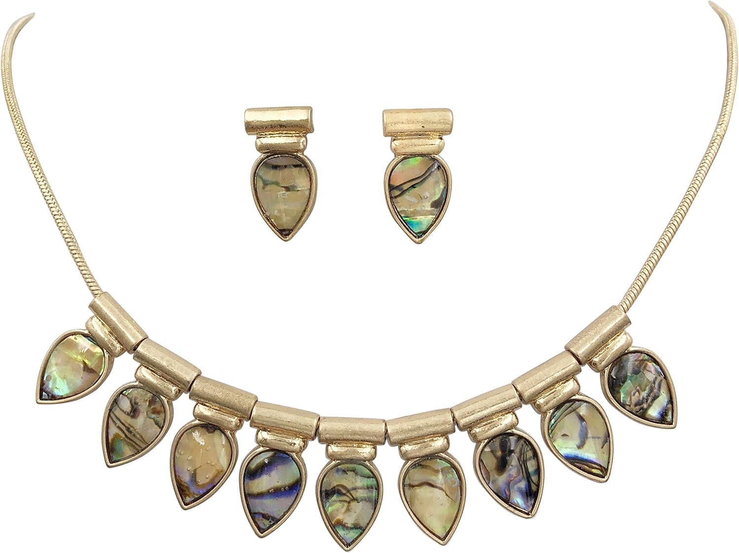 Gypsy Jewels Simple Boutique Style Flair Statement Necklace & Earrings Set