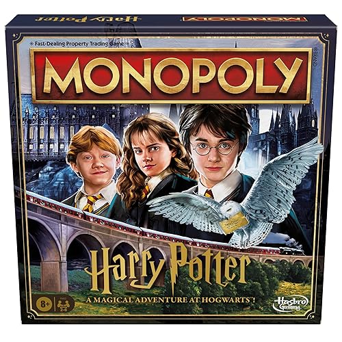 Juego de Tablero Monopoly Edición Harry Potter | Una Aventura Mágica en Hogwarts | Para Edades de 8 y Más | De 2 a 6 Jugadores | Juegos Familiares | Regalos para Niños y Adultos