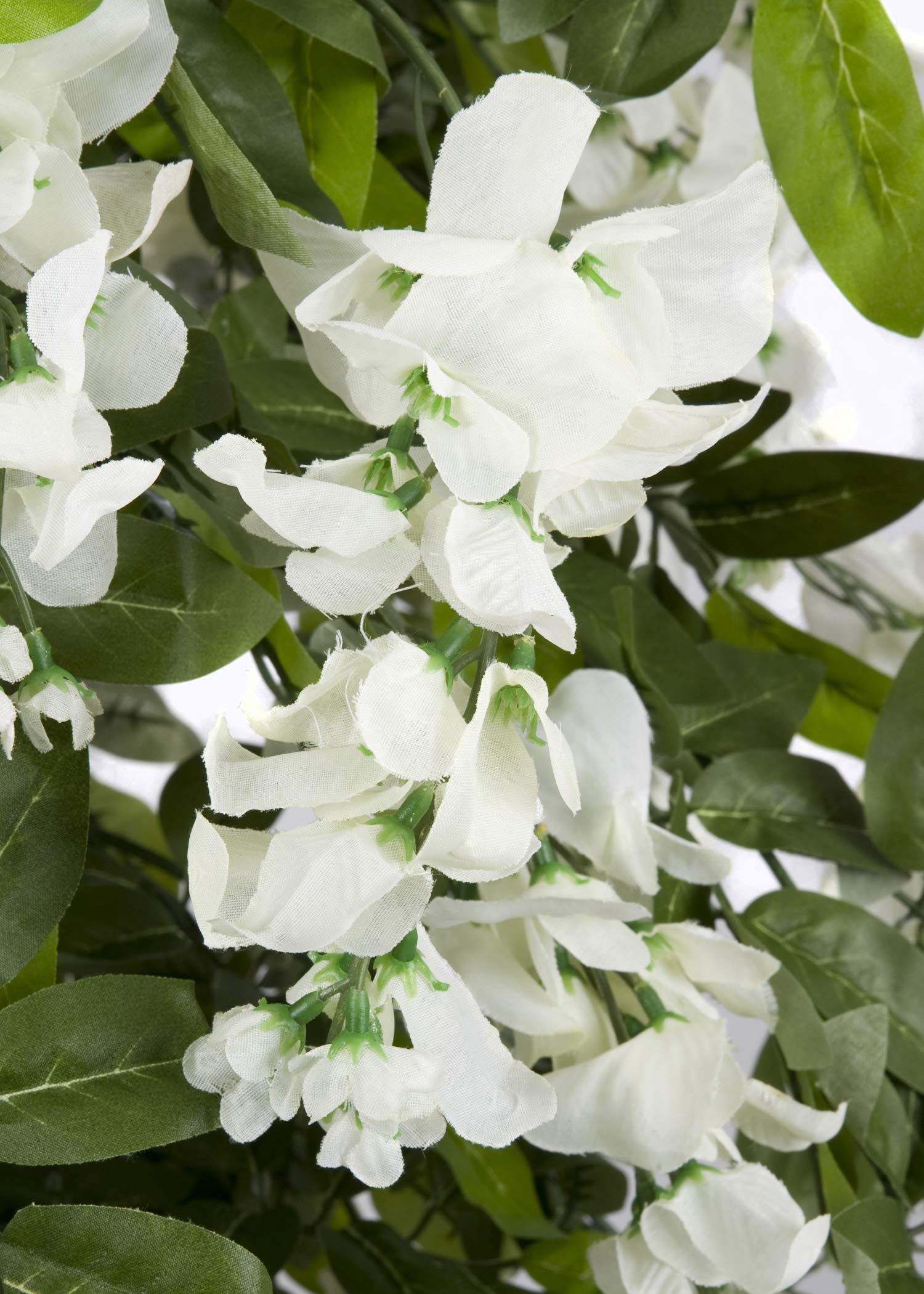 GreenBrokers Glycine Artificielle de qualité supérieure - 150 cm - Plante en Pot - Arbre Blanc - 150 cm