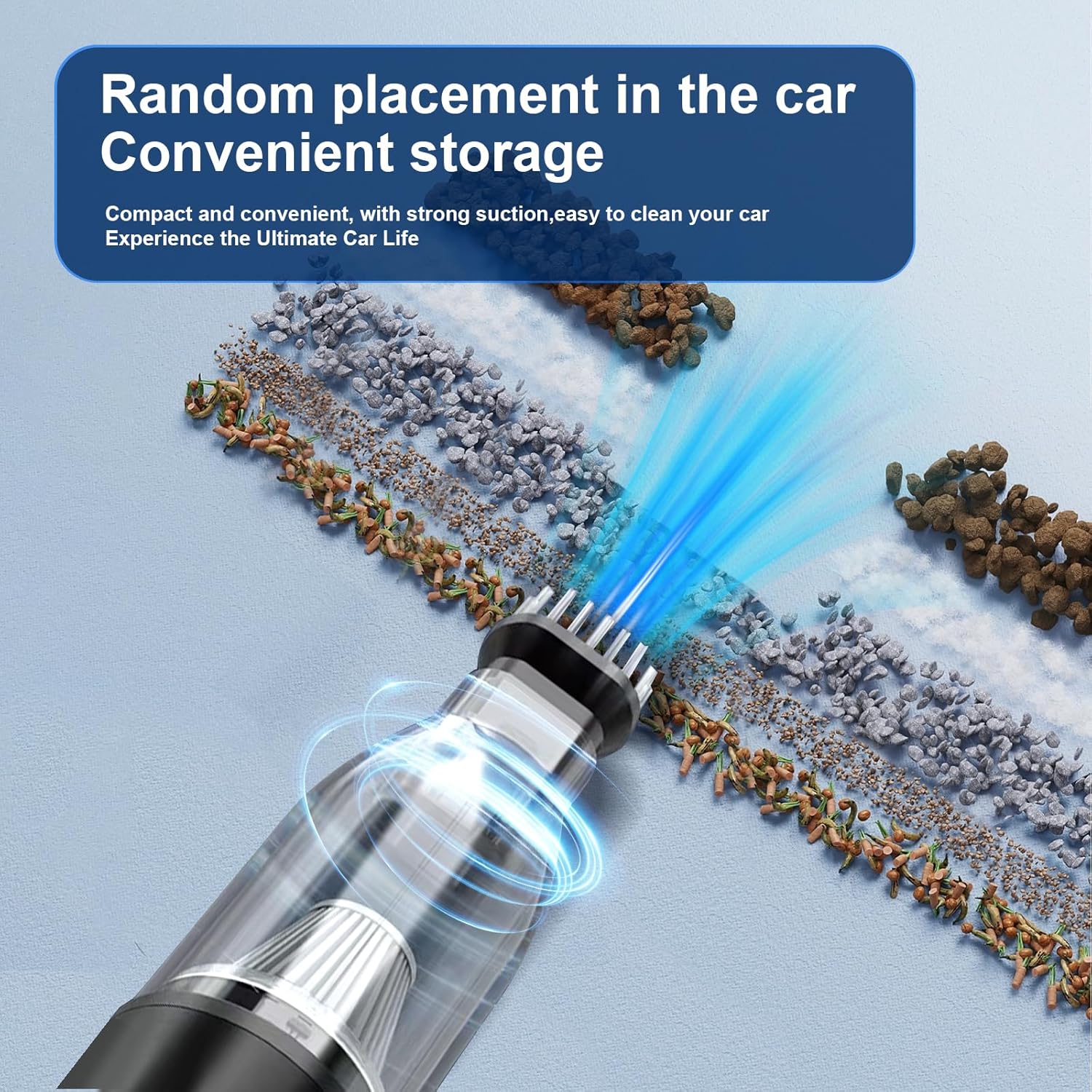 Black 20000PA Automobile Vacuum Cleaner, Powerful Car V-acuum Cleaner,40 Minutes Runtime,4 in 1 Ultra-Light Mini Cordless Vacuum Cleaner for Home,Car,Travel