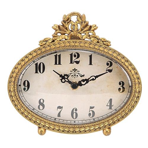 NIKKY HOME Vintage Table Top Clock, Silent Small Shelf Desk