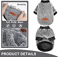 Vista 3 de Suéteres para perros pequeños, hembra, perro macho, suéter, ropa de invierno de forro polar suave para mascotas, niños y niñas, sudaderas mullidas