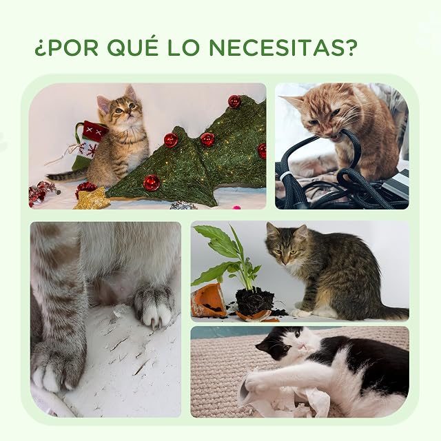 Foto 5 de 8 de PawHut Árbol Rascador de Gatos Pequeños Altura 42 cm con Nido Blanco