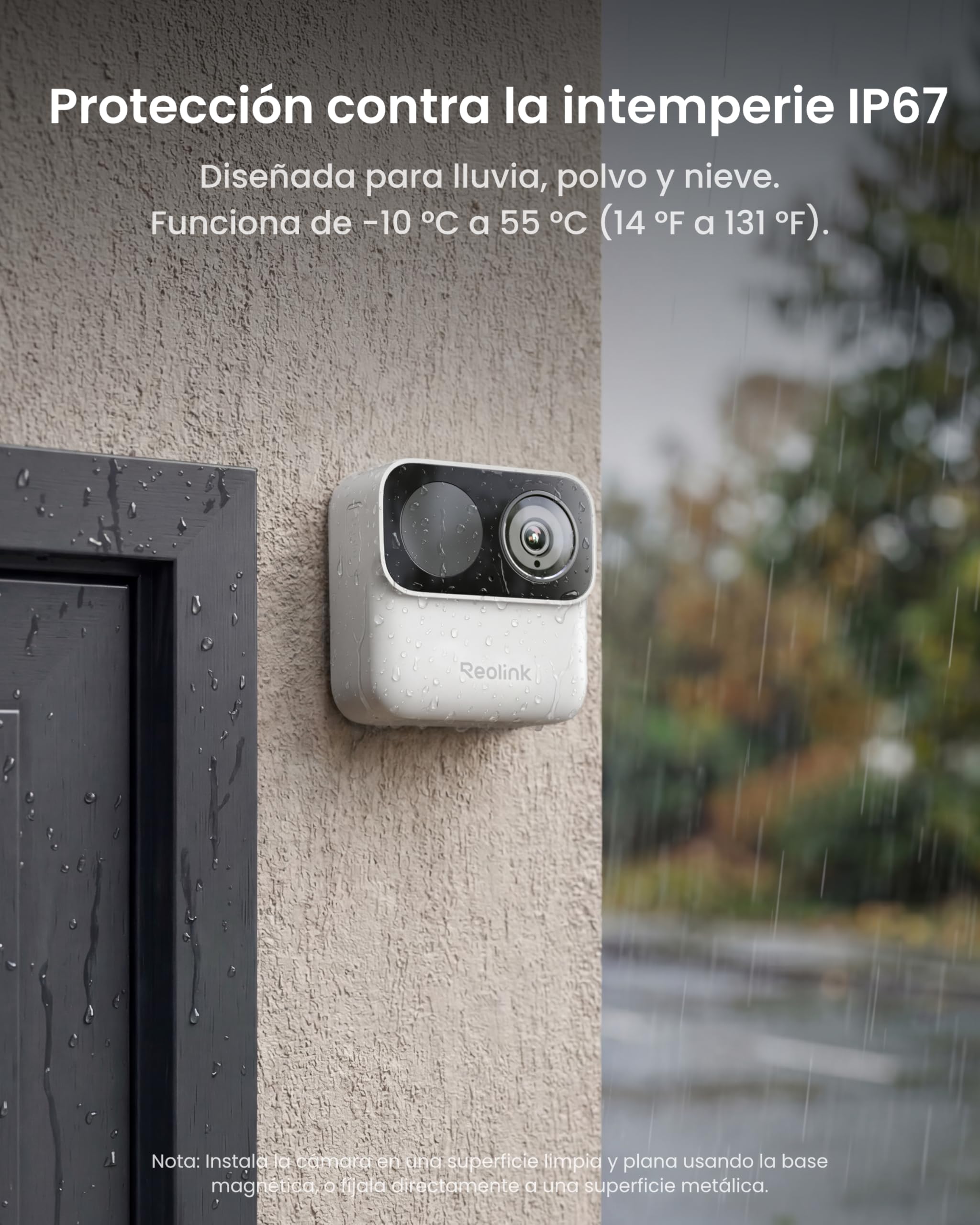 Reolink Cámara de Vigilancia WiFi, Inalámbrica Magnética Interior Exterior | 9 Meses De Autonomía, Detección De Personas IA, WiFi De Doble Banda, Almacenamiento Local, Sin Suscripción, Argus MagiCam