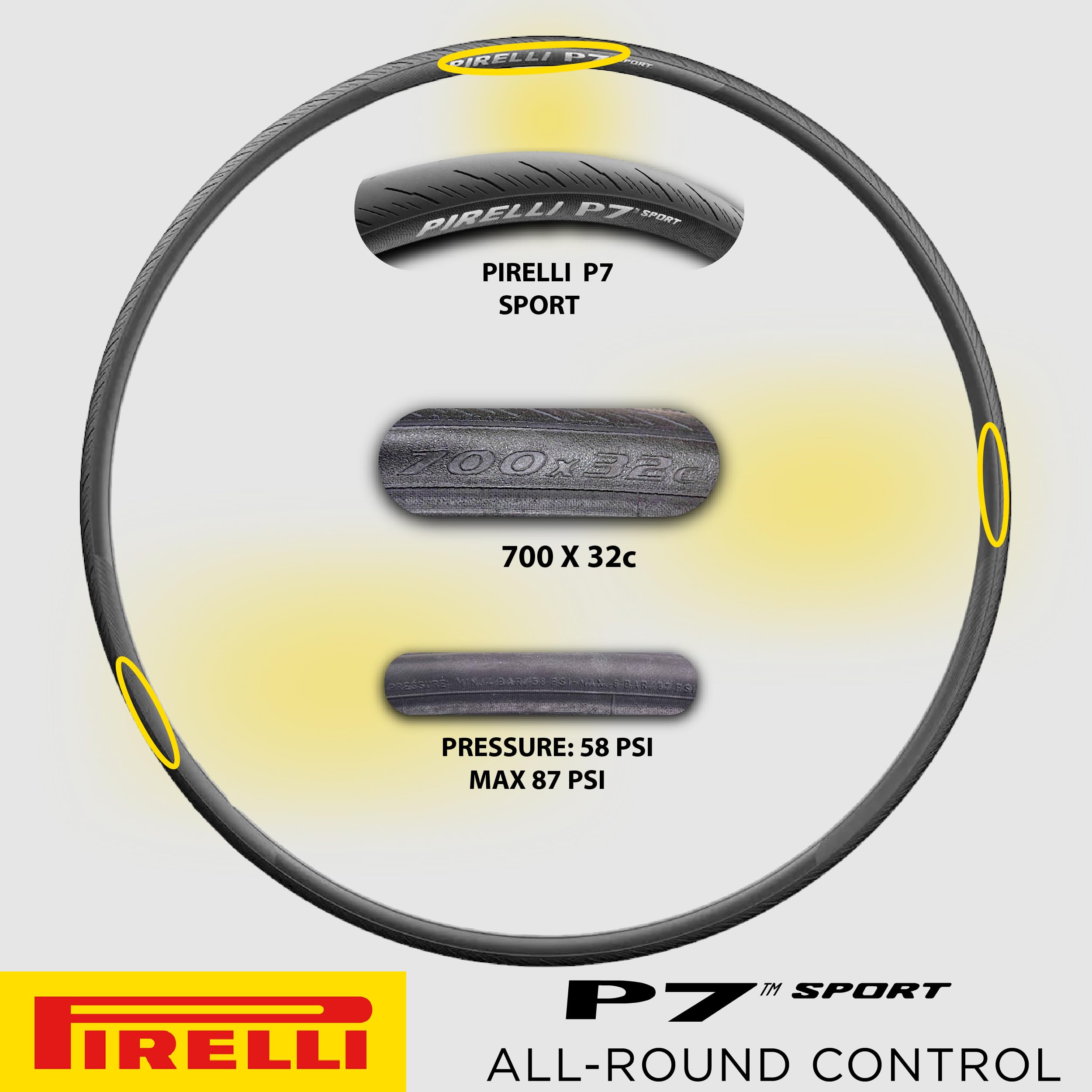 Amazon.com: Pirelli P7 Sport 700x32c Road Bike Tire & SmarTUBE 23