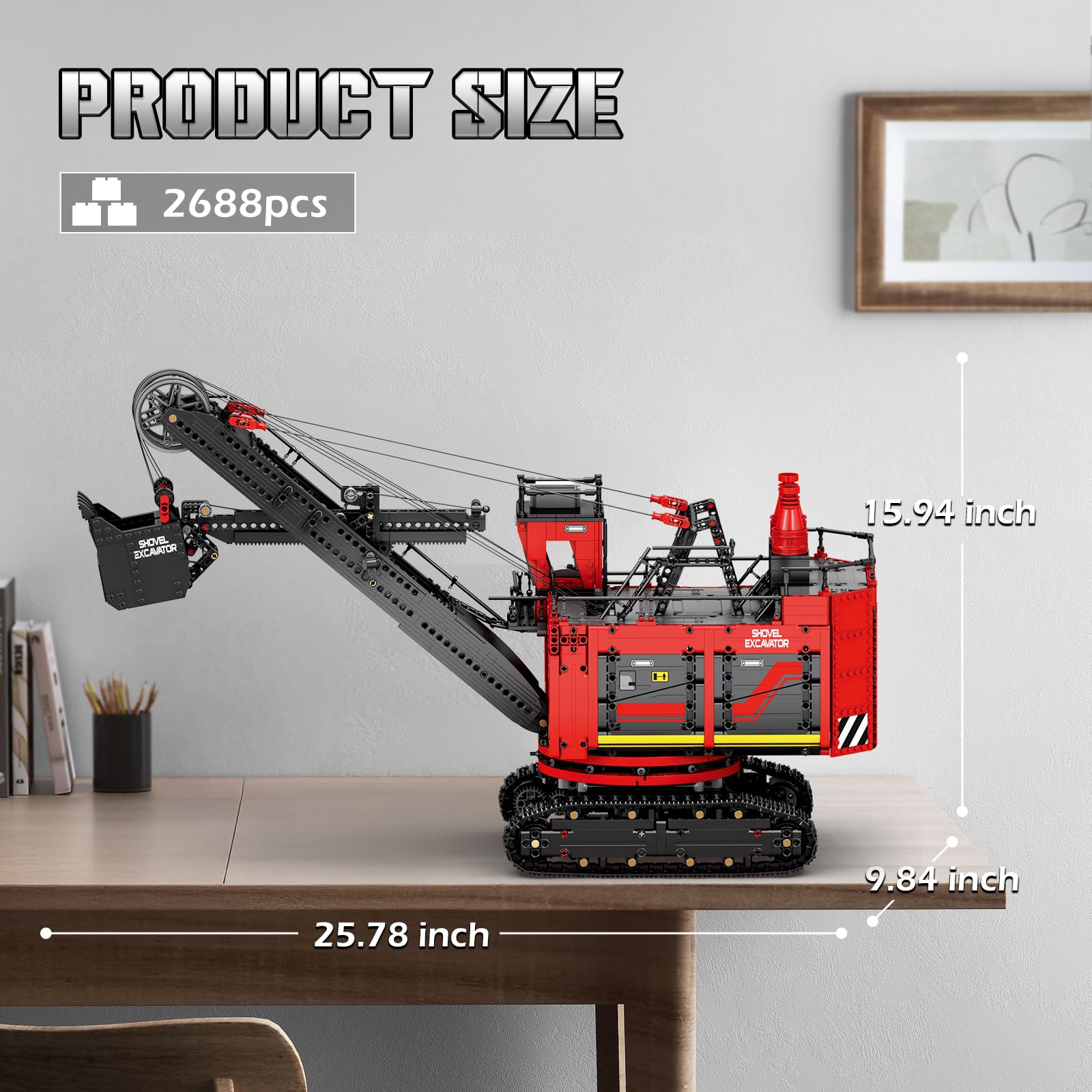 Reobrix RC-Bagger-Bausteinset 22014, App-gesteuerter Bagger-Fahrzeugmodell | Ferngesteuertes Konstruktionsspielzeug,Modell eines Baustellenladers, Geschenke für Erwachsene Kinder ab 14+(2688 Teile)