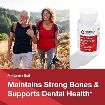 Protocol Vitamin D3 50000 IU - Immune Support, Healthy Bones and Teeth - 50 Softgels