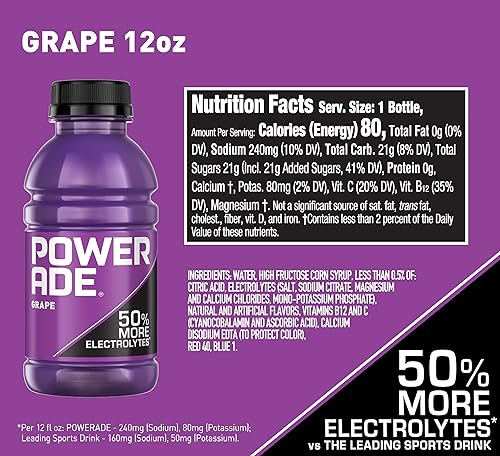 Vista 42 de POWERADE Sports Drink Mountain Berry Blast, 20 onzas (paquete de 24)