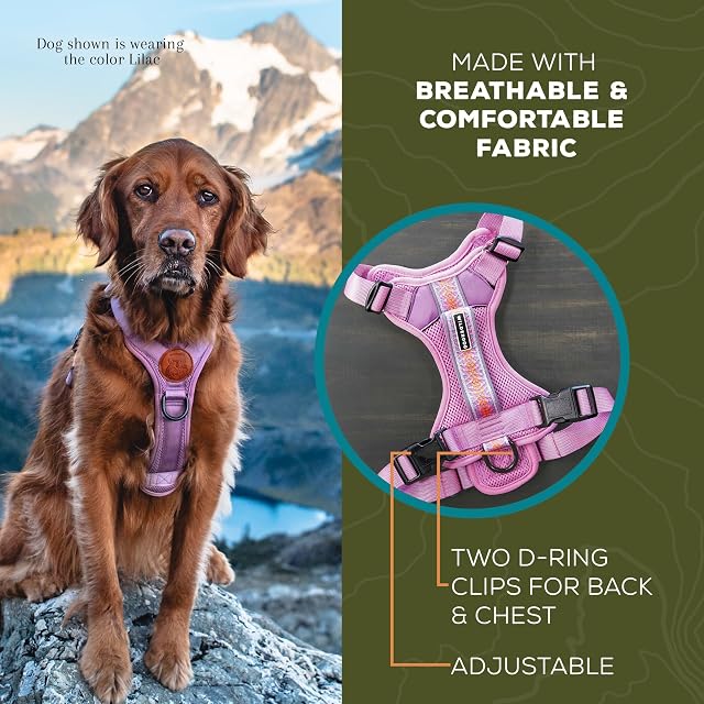 Foto 4 de 7 de Wilderdog Arnés Ligero para Perro con Correas Reflectantes, tamaño Mediano, Color Azul pacífico