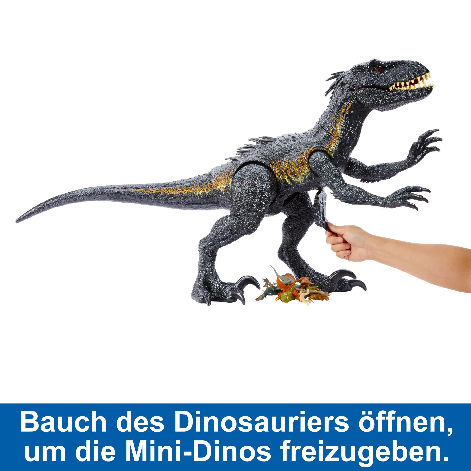 Mattel JURASSIC WORLD Das Gefallene Königreich - Riesendino Indoraptor, verschlingt bis zu 20 Minifiguren, über 90 cm lang, authentisches Design, für Kinder ab 4 Jahren, HKY14