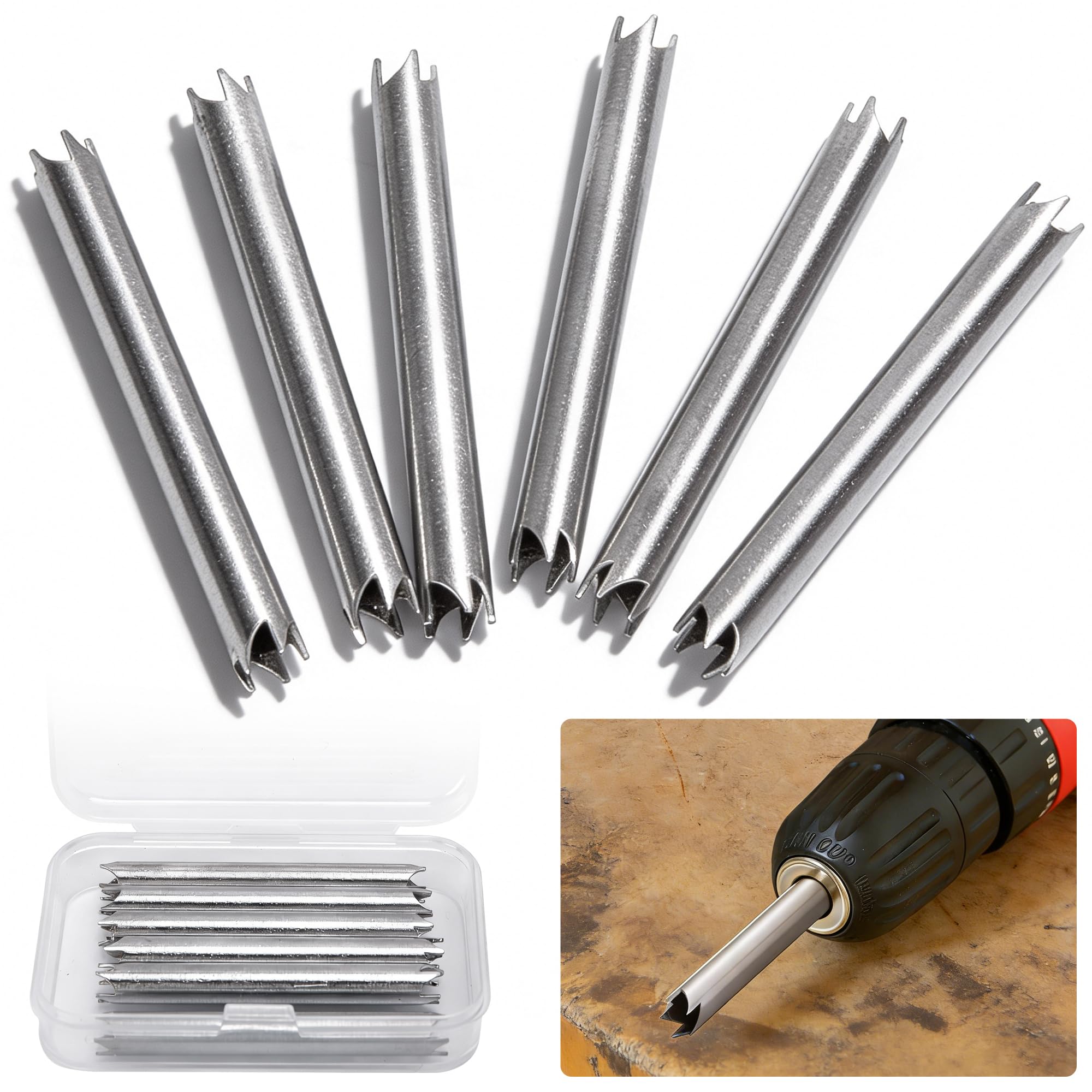 6 Pcs Single Screw Extractor, 1/4" Broken Screw Extractor Remover Tool