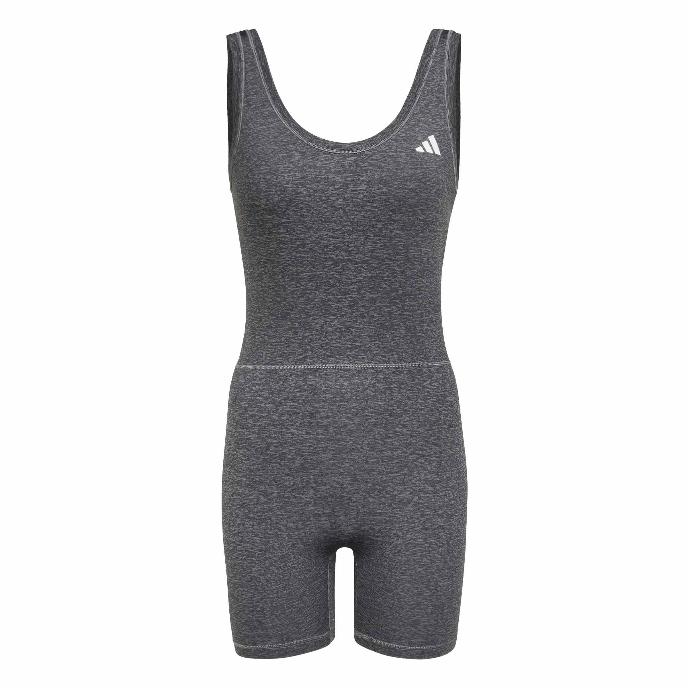 adidas Women's Optime Essentials Workout Heather Onesie, grey four mel, M
