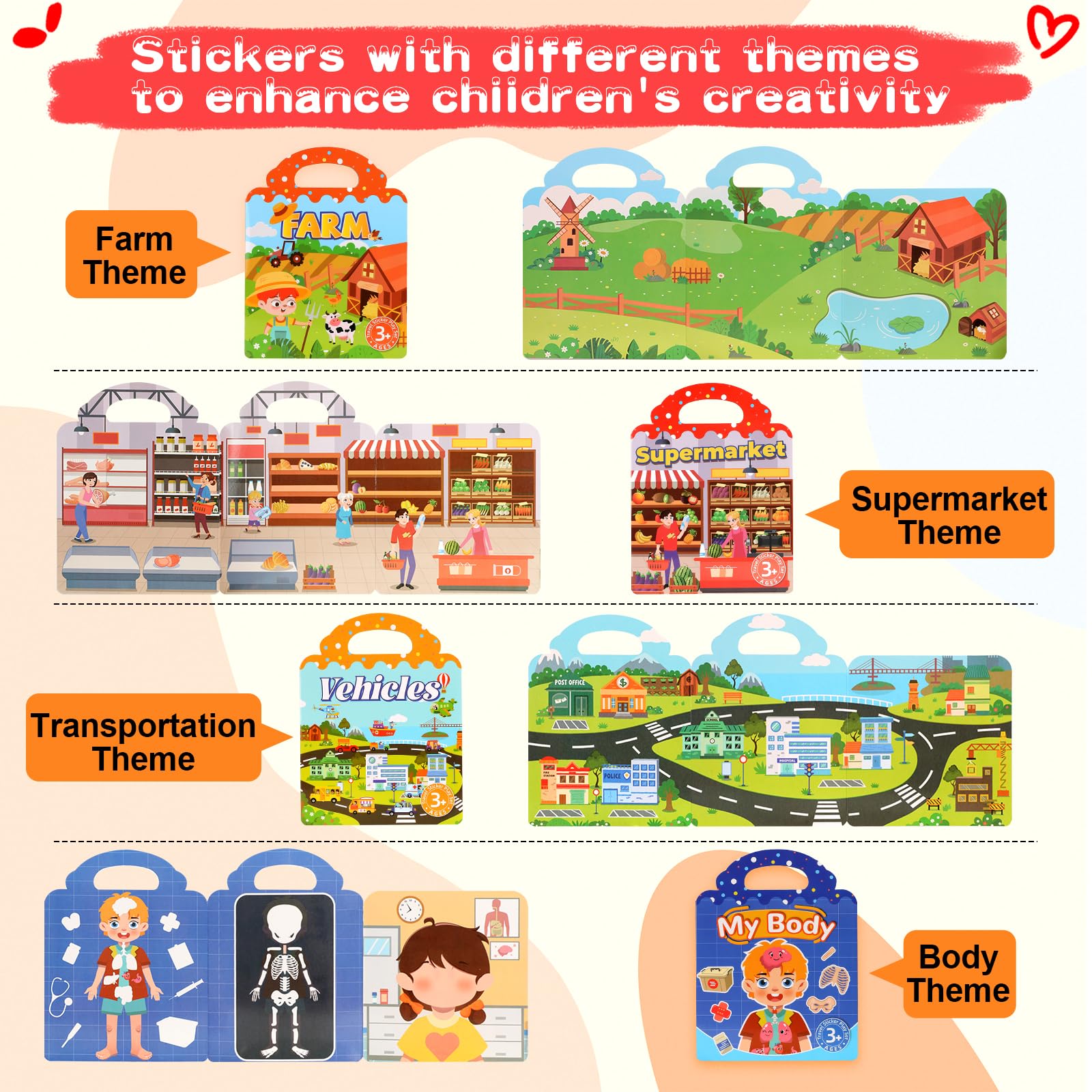 4 Pack Reusable Sticker Book - Image 4