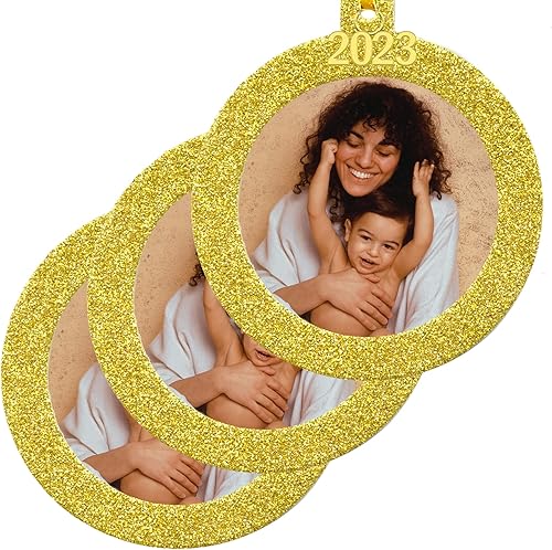 Expressly Yours! Adorno fotográfico de Navidad, adornos para decoración del árbol de Navidad, diseño magnético de fácil carga, incluye protector de Expressly Yours! Adorno fotográfico de Navidad, adornos para decoración del árbol de Navidad, diseño magnético de fácil carga, incluye protector de