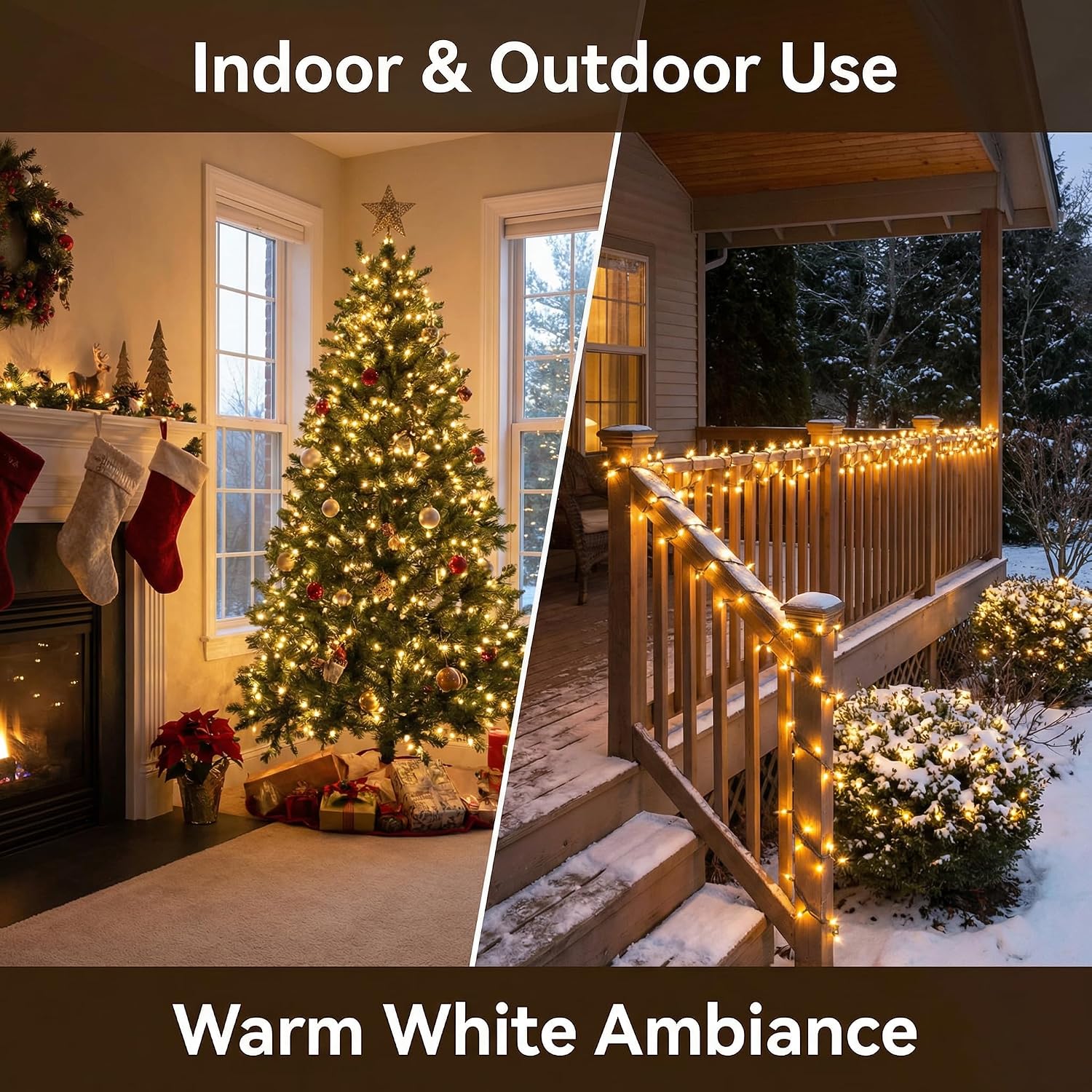 240 LED Christmas Lights Indoor Outdoor, 88Ft Fairy Lights Plug in with 13 Modes & Timer, Twinkle String Lights for Christmas Tree Decoration, Holiday Lights Warm White