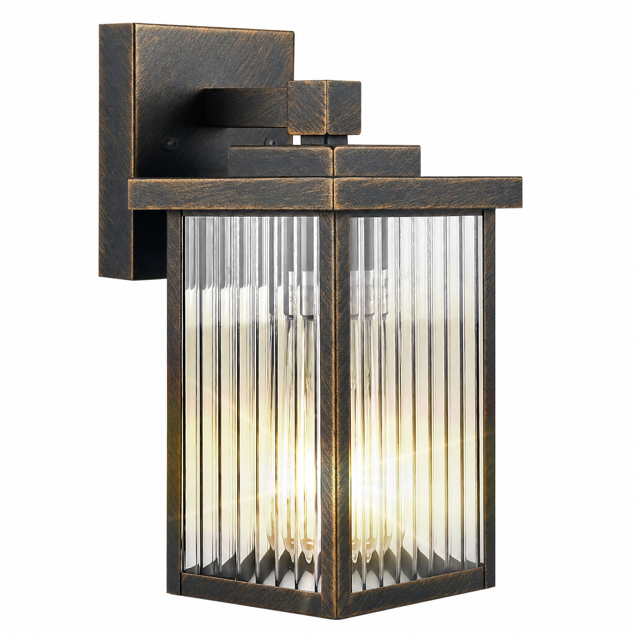 Black Brush Gold Porch Light, Waterproof Outdoor Wall Light