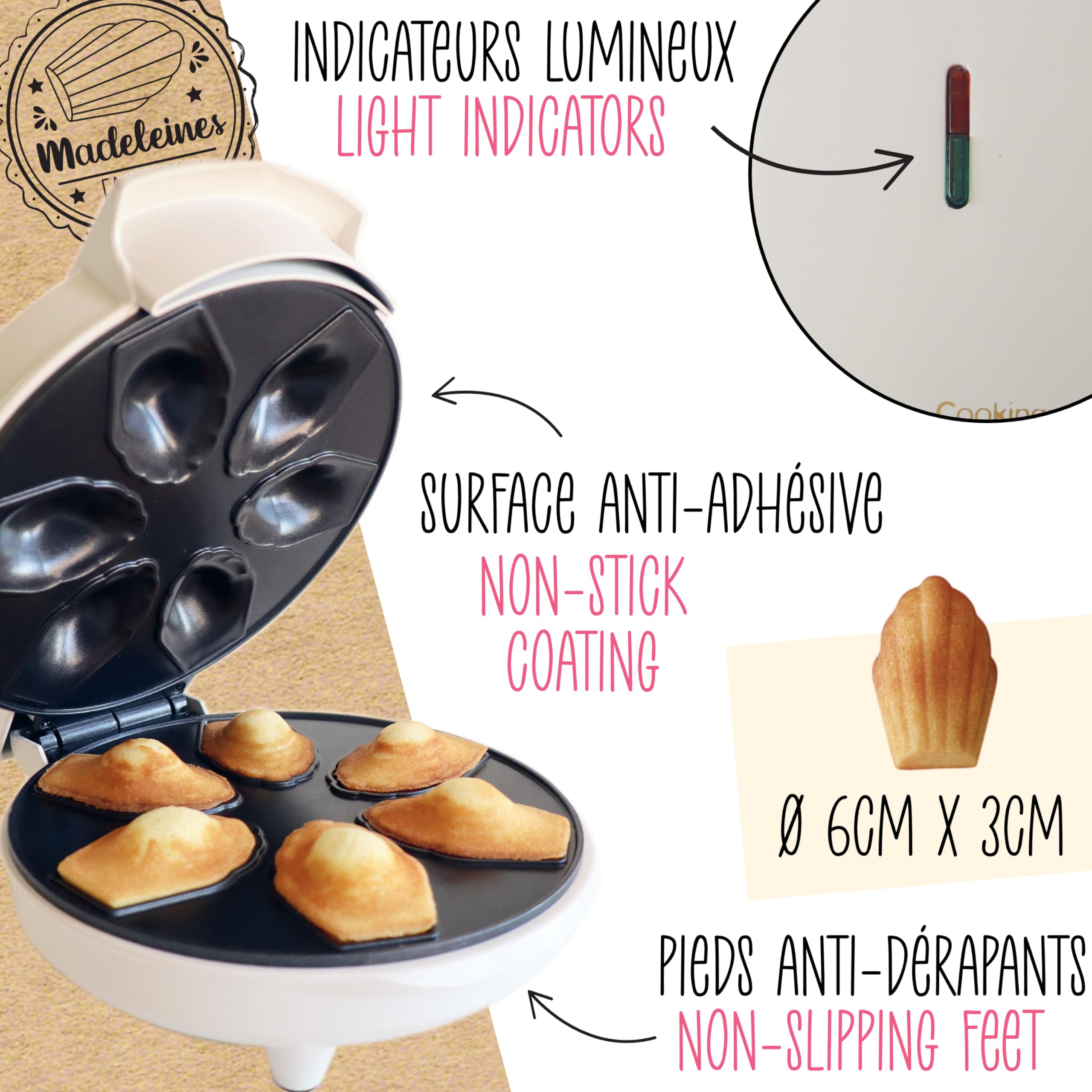 ScrapCooking - Madeleines Factory - Appareil pour Fabriquer ses Madeleine Maison - 3891, Blanc