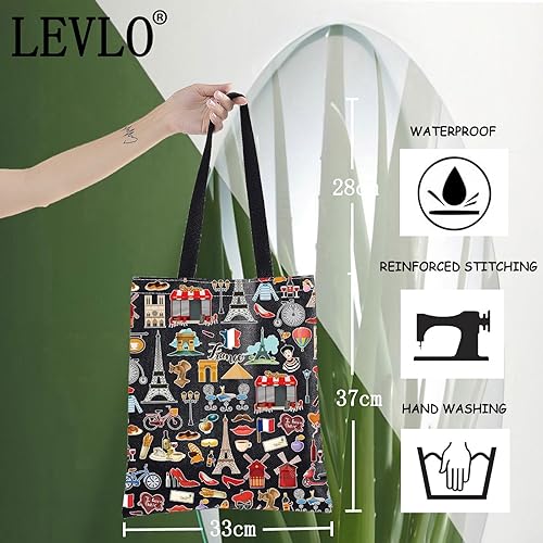 Miniatura 8 de LEVLO Francia Travel Culture Gift French Theme Travel Pouch Bag Paris Landmarks Gift French Souvenir Gift, Francia, Bolsa de cosméticos