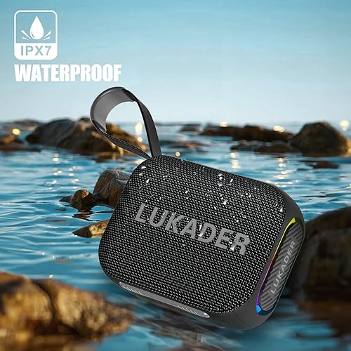 Miniatura 6 de Altavoz Bluetooth impermeable IPX7 con luces, mini altavoz de ducha inalámbrico portátil, sonido HD, emparejamiento TWS para baño, patio, jardín