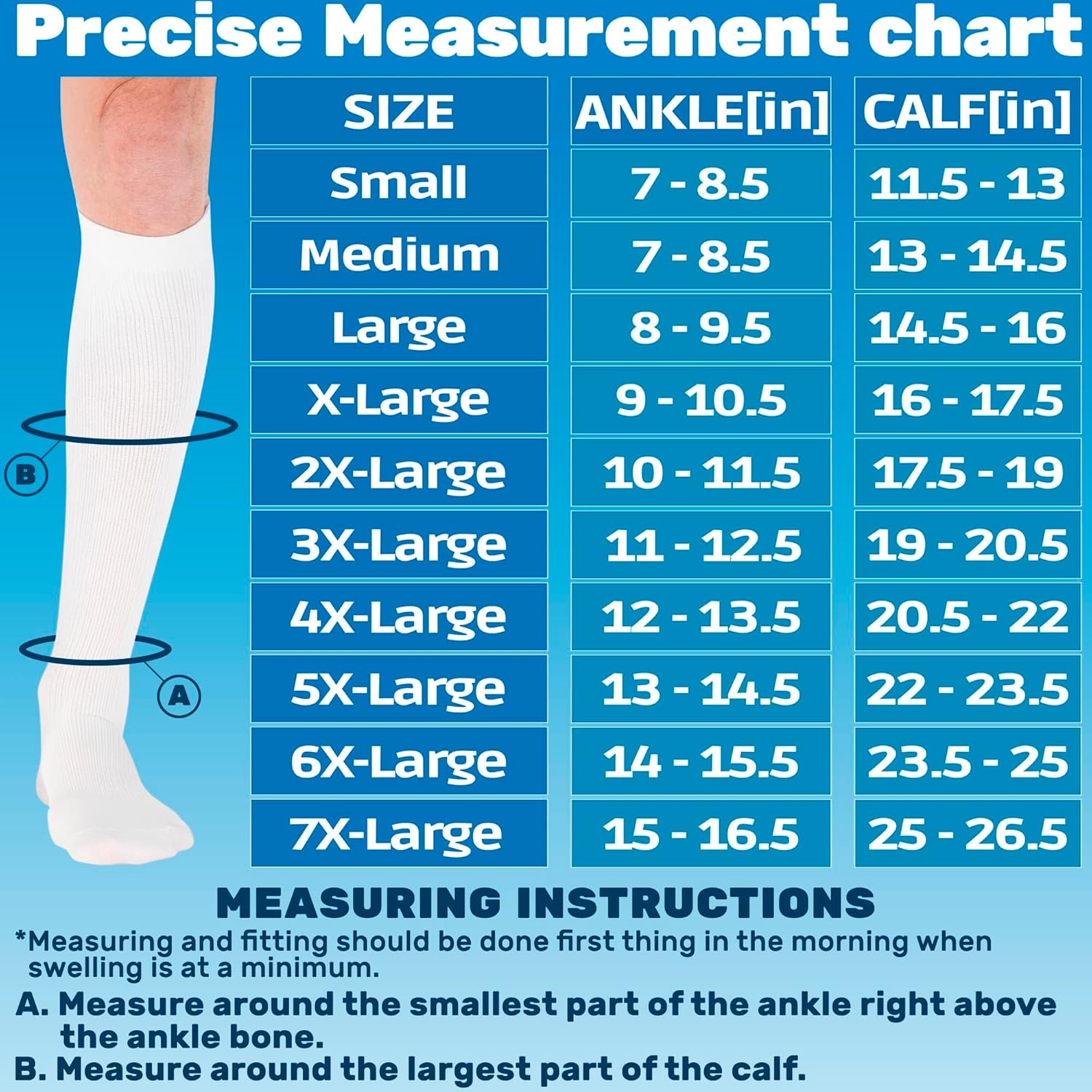 ABSOLUTE SUPPORT Cotton Compression Socks for Women & Men 20-30 mmhg Knee High - Image 2