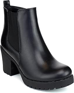 REFRESH CLUB-01 Women's Slip On Chunky Heel Ankle - coolthings.us