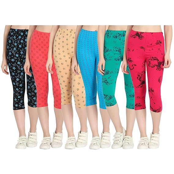 Printed Capri for Womens/Girl Pack of 6