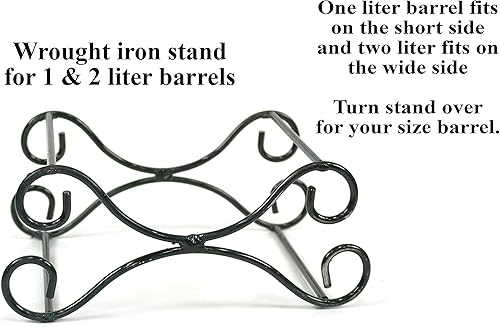 Miniatura 6 de THOUSAND OAKS BARREL Soporte de cuna de hierro forjado para barril de envejecimiento de roble de 1 litro y 2 litros - Base de soporte de metal mini