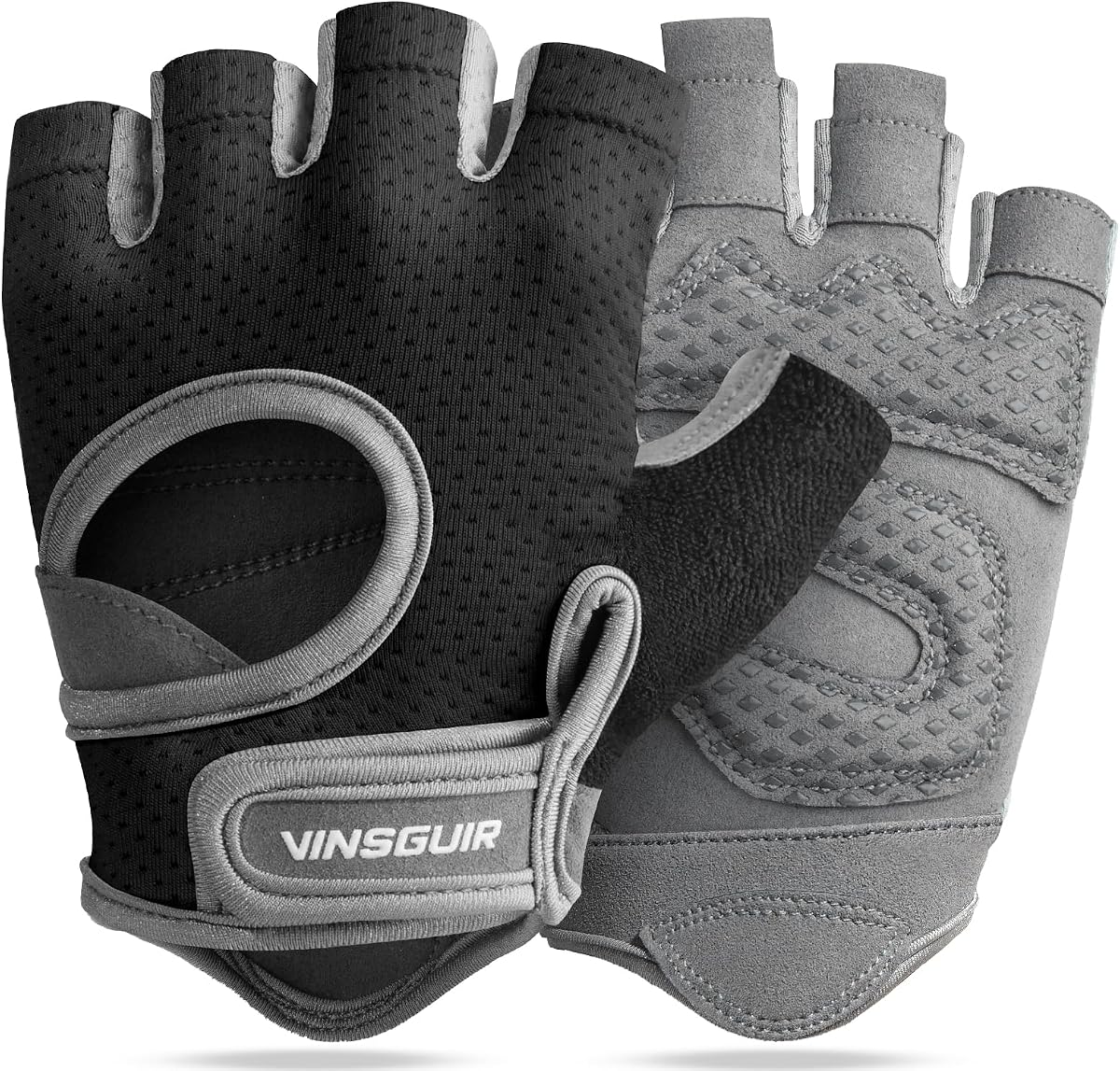 VINSGUIR Guantes de entrenamiento para mujeres y hombres, guantes de levantamiento de pesas transpirables y acolchados