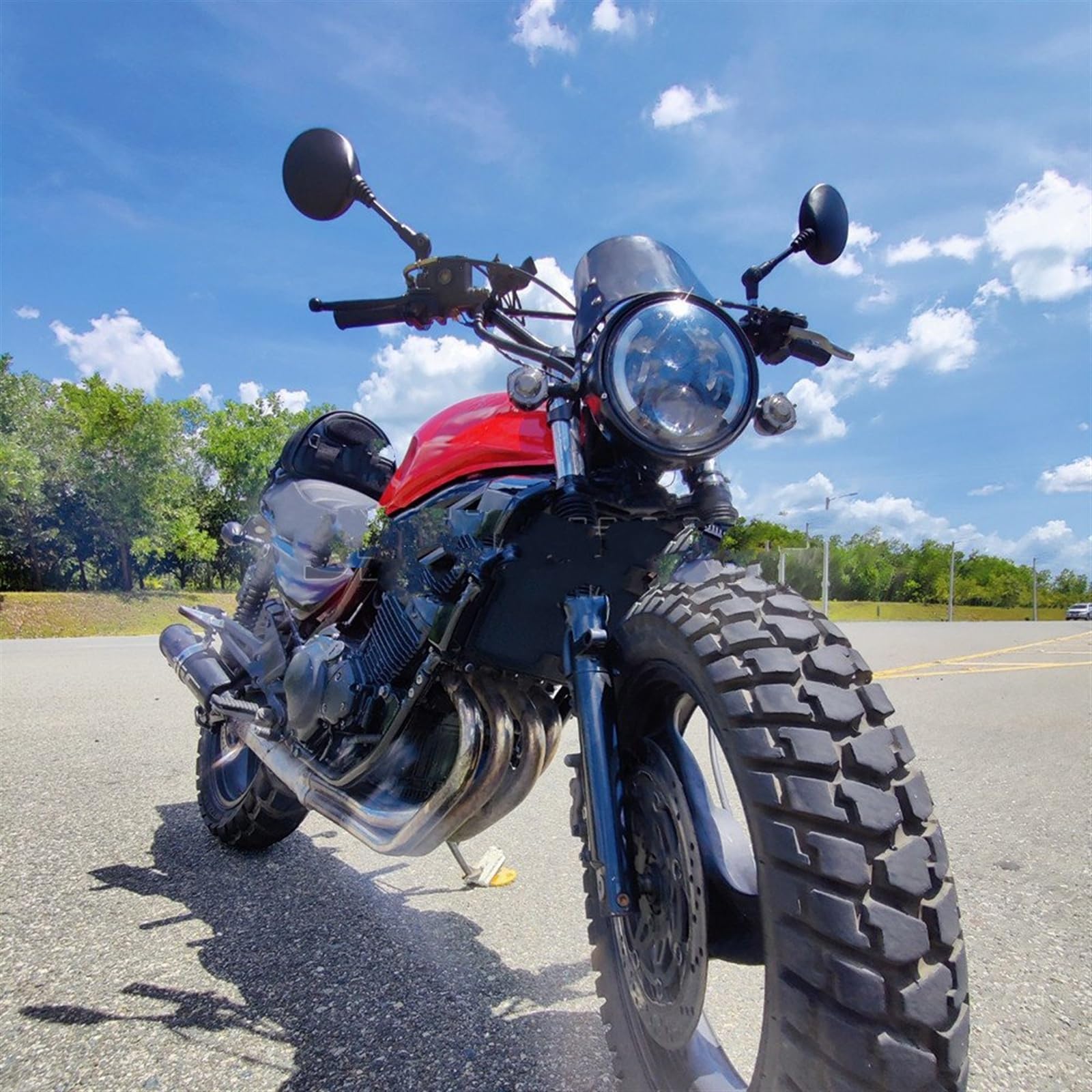 Faltbare Runde Fahrradspiegel Weitwinkel-Motorrad-Rückspiege 360° Verstellbarer Fahrradreflektor E-Bike-Roller-Spiegel Motorrad Rückspiegel | No Handlebar Clamp