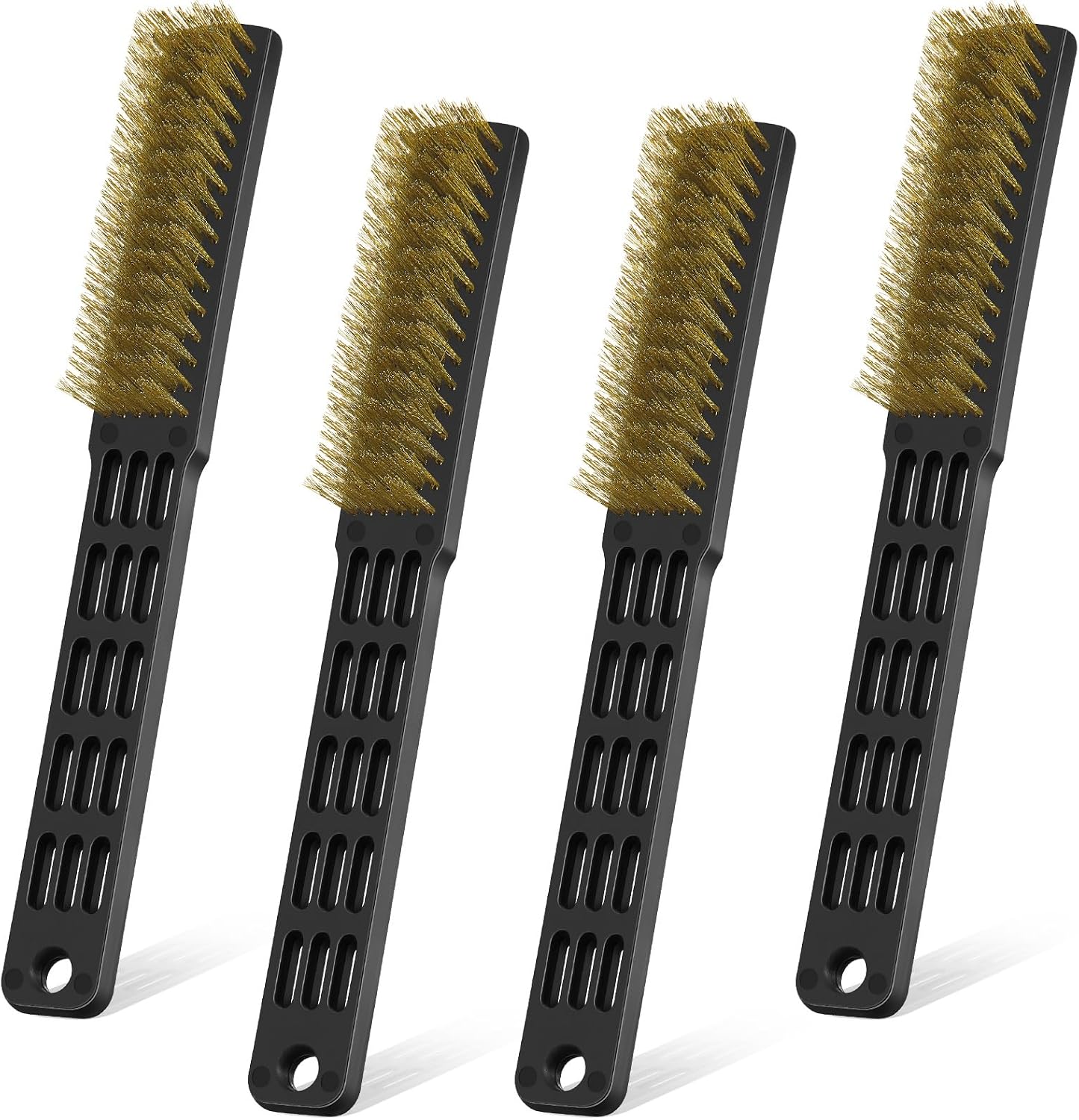 4 Pcs Bowling Shoe Brushes Wire Brushes for Cleaning Bowling Accessories Professional Cleaning Brass Metal Brush Set for Dirt and Paint Improve Scrubbing Removing Automotive Welding Slag