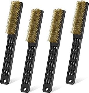 ボウリングシューズブラシ ワイヤーブラシ 4本 ボーリングアクセサリーのクリーニング用 プロ仕様 真鍮メタルブラシセット 汚れや塗装用 スクラブの改善 自動車溶接スラグの除去