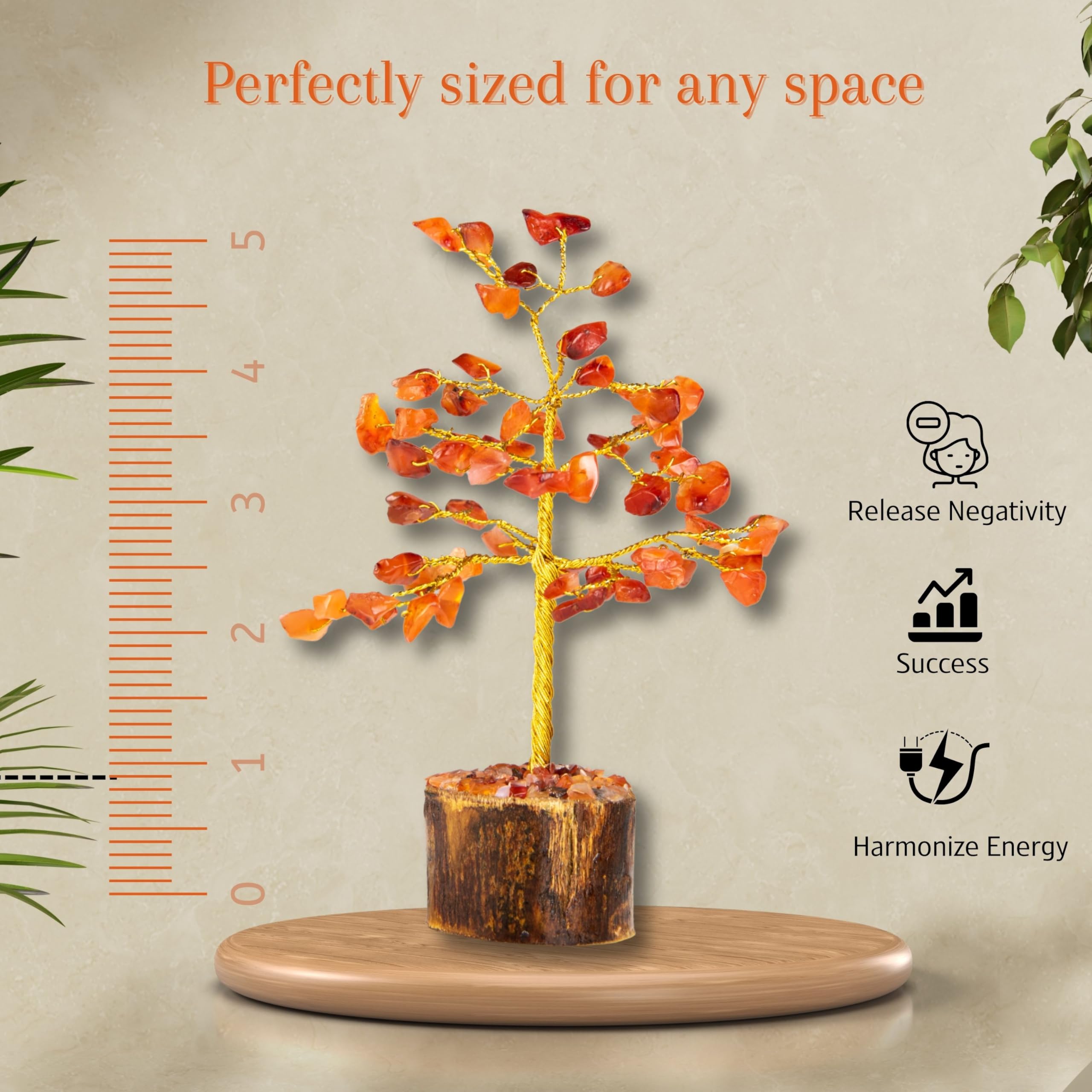 Wonder Care Carnelian Crystal Tree For Home Decorations Crystals And Healing Stones, Room Decor Gifts, Gem Tree - Image 3